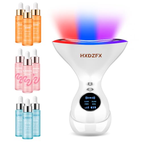 HXDZFX Upper Arm and Neck Skincare Device with 9 Serums, 90-Day Set, LED Body Massager