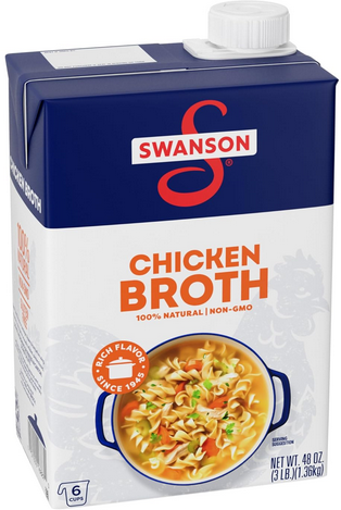 SWANSON 100% Natural Chicken Broth, 48 oz Carton