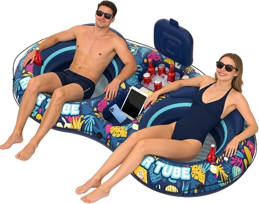 2-Person River Tubes Inflatable with Built-in Cooler Deal