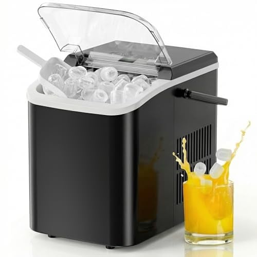 NEWBULIG Ice Makers Countertop with Handle, Portable Ice Machine Deal
