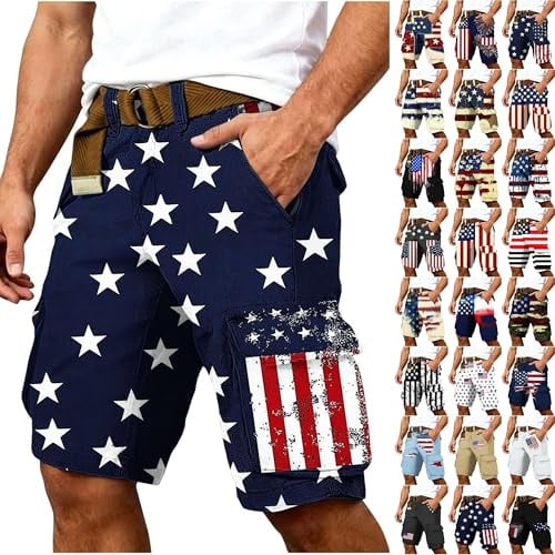 Patriotic Cargo Shorts w/Multi-Pockets Deal