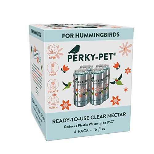 Perky-Pet Ready-to-Use Clear Nectar for Hummingbirds 4-Pack 16-Ounce
