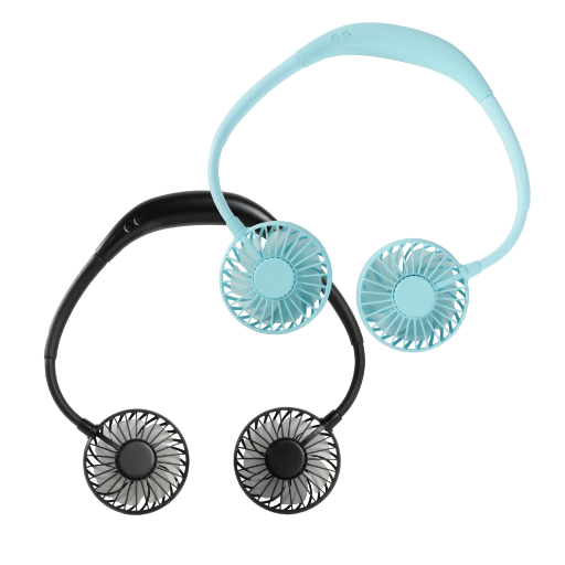 Hands Free Portable Neck Fans w/ LED Lights 2-Pack Deal