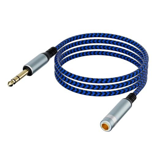 6' TRS Male to Female 1/4" Stereo Audio Extension Cable (Blue/Black) Deal