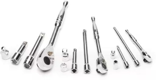 Husky 1/4 inch, 3/8 inch and 1/2 inch Drive 72-Tooth Ratchet and Accessory Set (14-Piece)