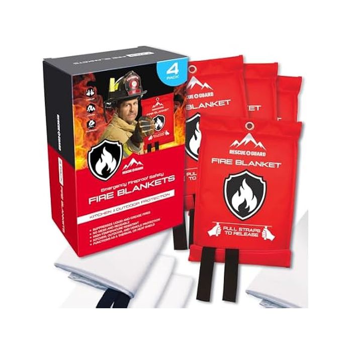 Rescue Guard 40"x40" 4-Pack Emergency Fire Blankets