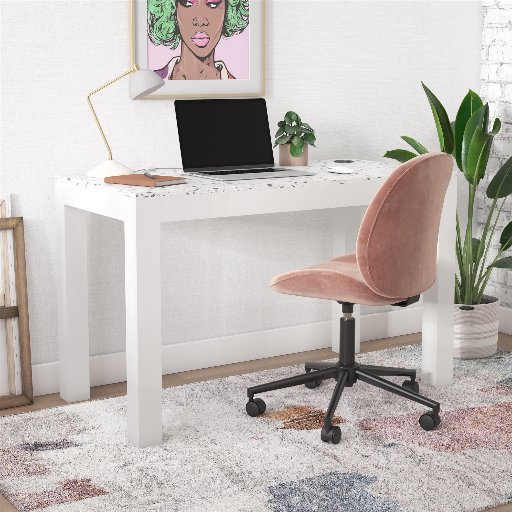 CosmoLiving by Cosmopolitan Astor Desk with Wireless Charger & Terrazzo Top