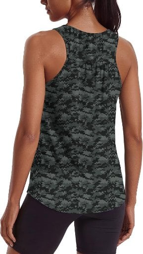 PINSPARK Workout Tank Tops for Women Sleeveless Racerback Athletic Running Yoga Shirts