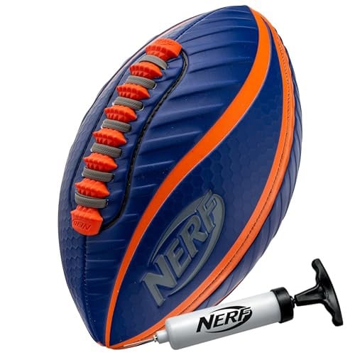 Nerf Mini 8.5" Spiral Grip Football w/ Pump (Blue/Orange)