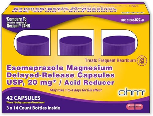 Ohm Esomeprazole Magnesium Delayed Release Capsules 20mg, 42 Count Deal