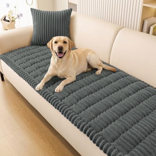 Smiry Couch Cover for Dogs, Non Slip Washable, Dark Grey, 27.6" x 59"