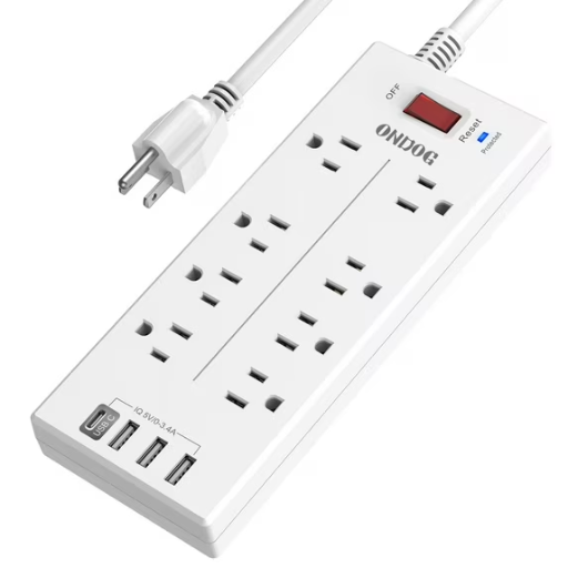 ONDOG Power Strip Surge Protector with 8-Outlets and 4 USB Ports
