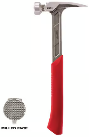 Milwaukee 22 oz Milled Face Framing Hammer 15 in. Steel Handle Deal