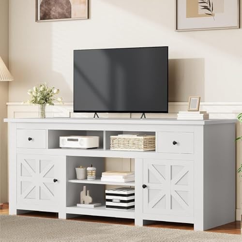 YITAHOME TV Stand for 75-80" TV with Drawers and Power Outlet (White) Deal