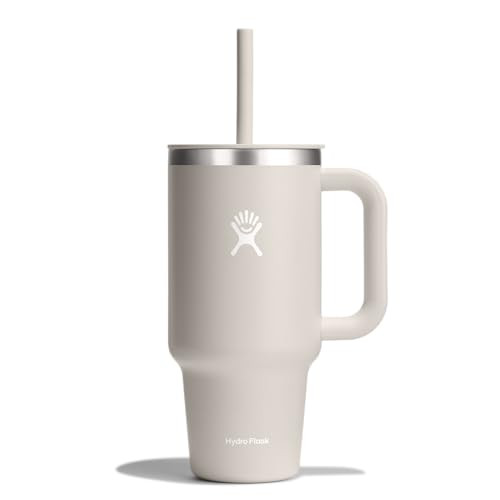 32-Oz Hydro Flask Travel Tumbler with Handle, Lid and Straw (Oat Tan)