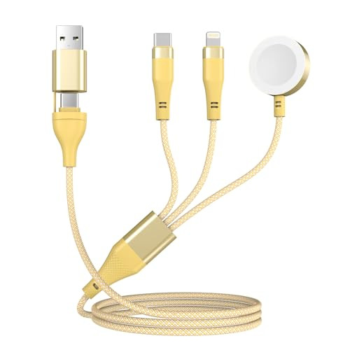 Portable 3-in-2 Multi Charging Cable for Apple Watch & iPhone 4FT