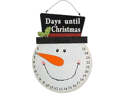 DII Christmas Advent Collection Reusable Wooden Snowman Countdown Calendar