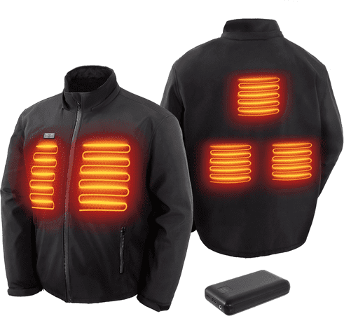 GVDV Heated Hunting Jacket Kit, Black, Male L, with 7.4V/16,000mAh Battery Pack