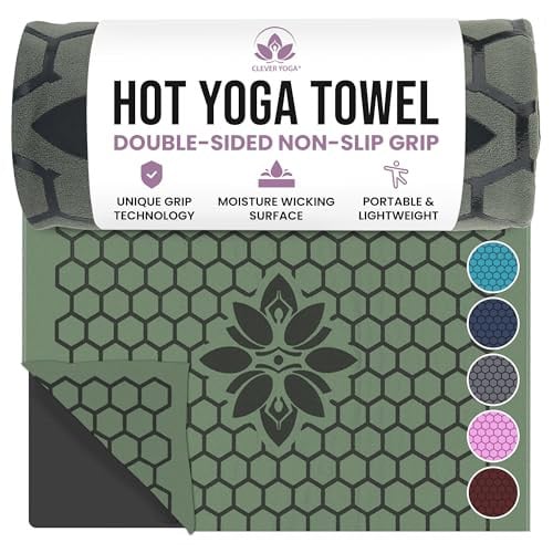 Clever Yoga Hot Yoga Mat Towel - Honeycomb Silicone Grip
