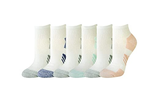 Amazon Essentials Women's Performance Cotton Cushioned Athletic Ankle Socks 6-Pack