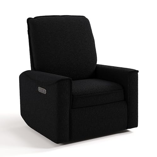 Storkcraft Santos Deluxe Power Recliner Swivel Glider Black Boucle Deal