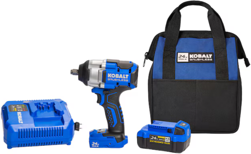 Kobalt 1/2-in Drive Impact Wrench with 4Ah Starter Kit Deal