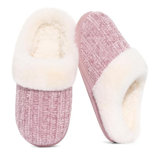 Evshine Women’s Chenille Knit Fuzzy Slippers Deal
