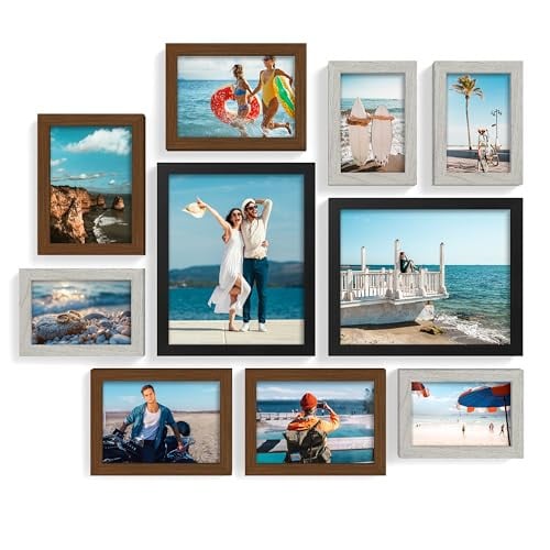 DecorUhome Assorted Picture Frames for Wall Decor 10-Pack Deal