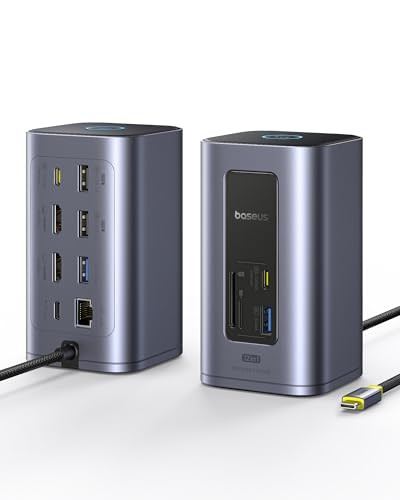 Baseus Dual Monitor Nomos Docking Station 100W 12-in-1