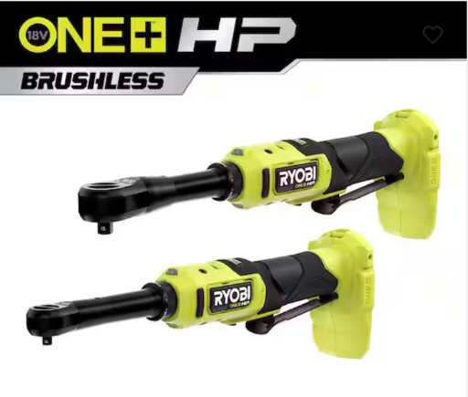 RYOBI ONE+ HP 18V Brushless Cordless 1/4 in. and 3/8 in. Extended Reach Ratchets