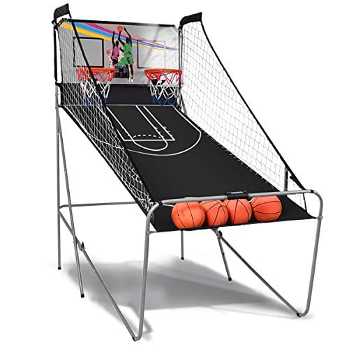 GYMAX Arcade Basketball Game Indoor Foldable with 8 Game Modes Deal