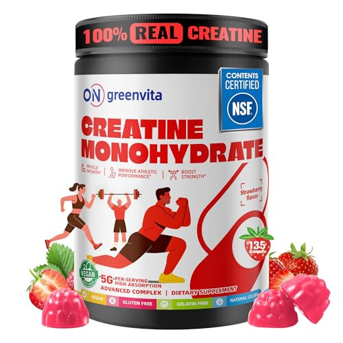 GreenVita 5,000mg Creatine Monohydrate Gummies 135-Count