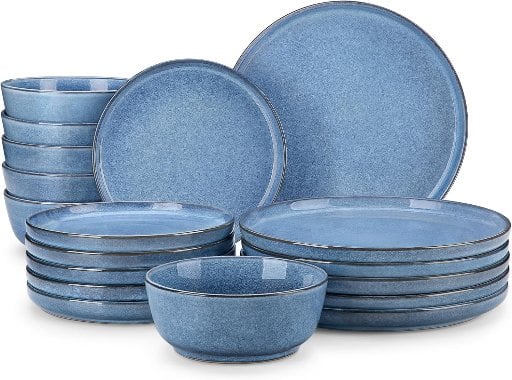 Vancasso Stoneware Dinnerware Set for 6 (Caramel Yellow) 18-Piece