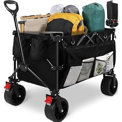 HAUSPROFI Collapsible Wagon Cart 400 lbs Capacity 7 cu ft Deal