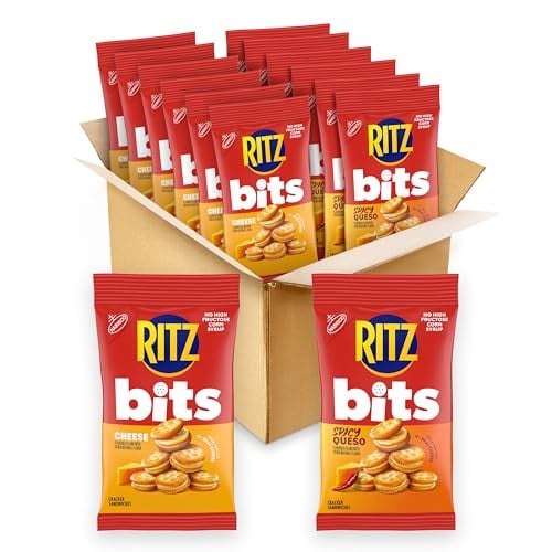 RITZ Bits Cheese and Spicy Queso Sandwich Crackers Variety Pack 12-3 oz Bags Deal