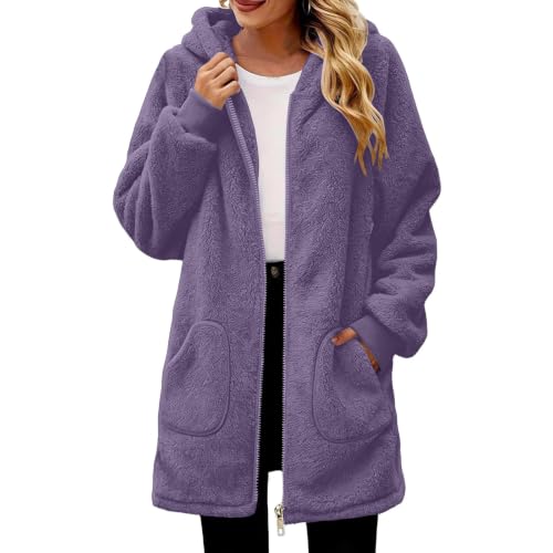 Fuzzy Zip up Oversized Sherpa Jackets Deal