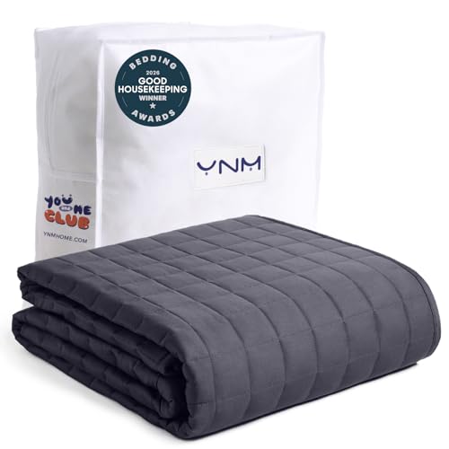 YnM 15-Lb Cooling Beads Weighted Blanket (Dark Grey) Deal