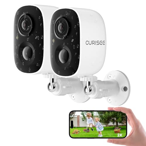 Wireless Outdoor Security Camera 2K 2.4GHz WiFi Smart Motion Detection (2 Pack)