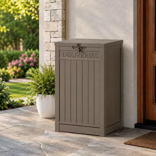 EFU 55 Gal. Medium Brown Wood Grain Resin Deck Box Deal
