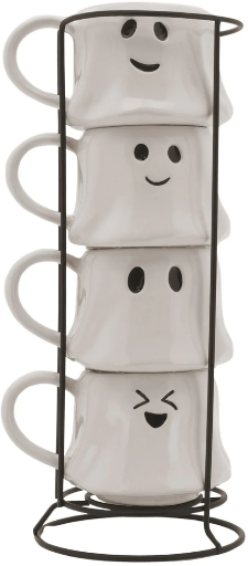 Way To Celebrate Halloween Ghost Mug Stack 12-Oz
