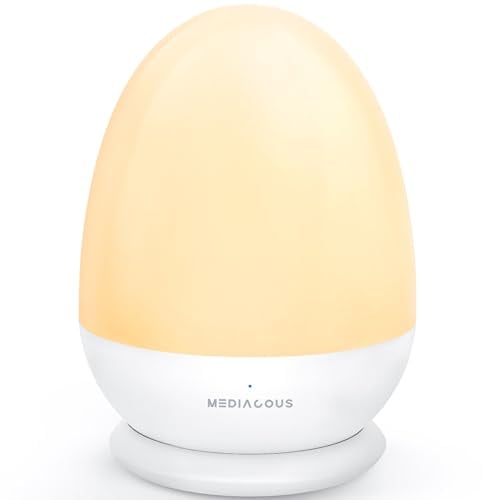 4.7" MediAcous Egg Touch Control Rechargeable LED Night Light for Kids & Nursery