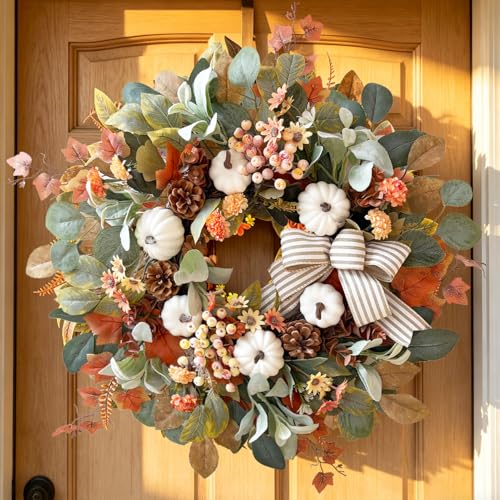 WANNA-CUL 24-Inch Farmhouse Fall Wreath Deal