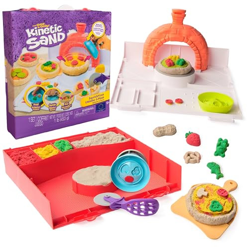 Kinetic Sand SquishPizza Rising Pizza Oven Playset with 1lb Play Sand & 5 Tools