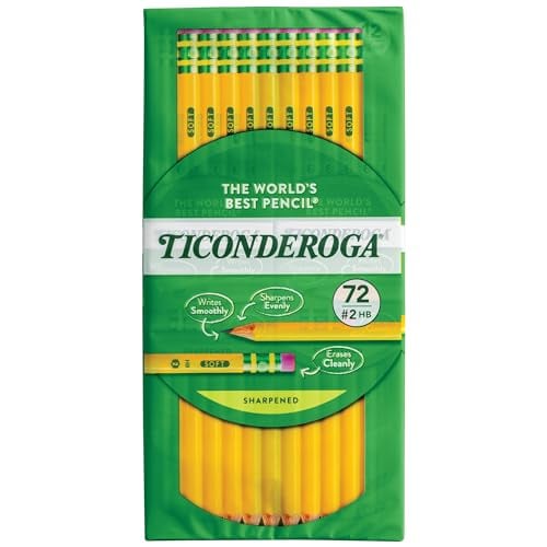 Ticonderoga Pre-Sharpened Pencil with Eraser 12-Pack