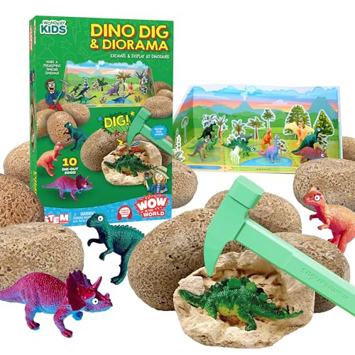 Thames & Kosmos Wow in The World Dino DIG & Diorama 10 Dig-Out Plaster Dinosaur Eggs