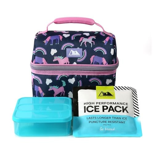 Arctic Zone Kids 2-Compartment Insulated Lunch Bucket w/ Ice Pack & Sandwich Container (Unicorn Princess) Deal