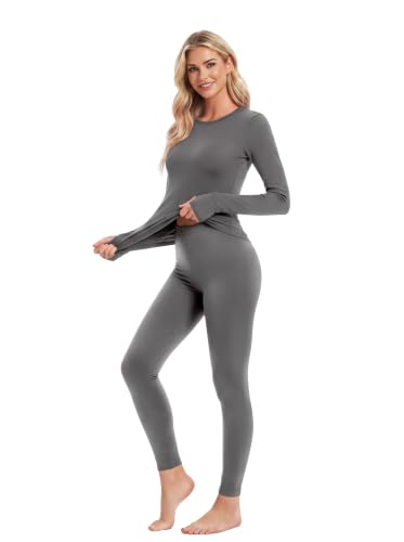 Ekouaer Women's Thermal Underwear Long Johns Base Layer Set
