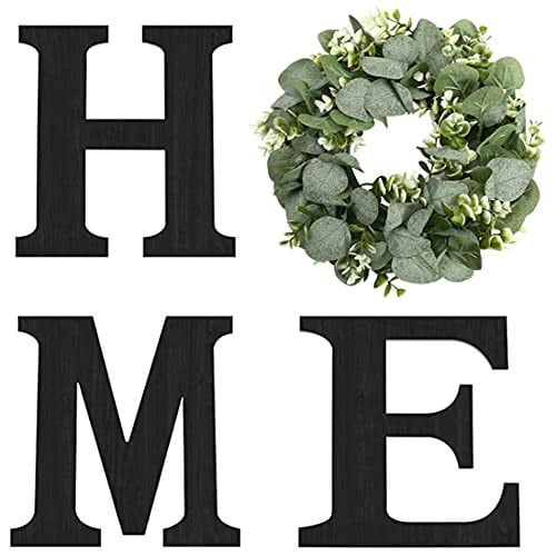 Hanging Artificial Eucalyptus Wreath Farmhouse Sign Deal