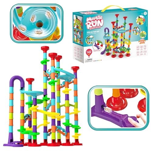 STEM Marble Runs 172 Pieces (112 Parts, 60 Glass Marbles)