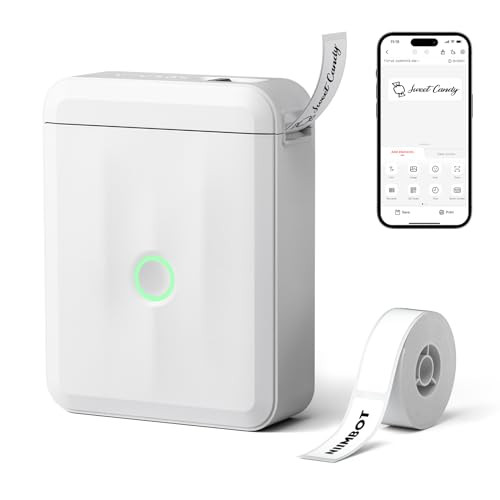 D110 Mini Portable Label Printer White with 1 Tape